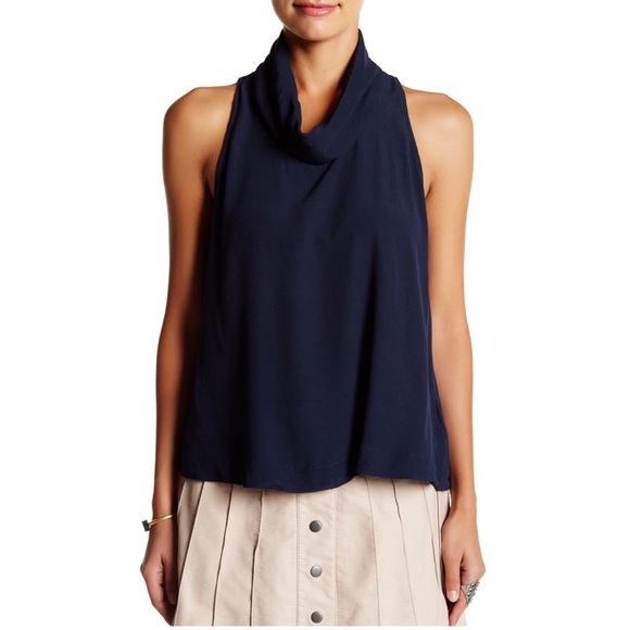 Free People City Lights Navy Blue Tank Top Medium M - Picture 2 of 9